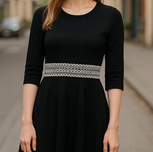 Nina Leonard Sweater Dress Womens Size Medium Black Sweater Dress Stretch.  NEW